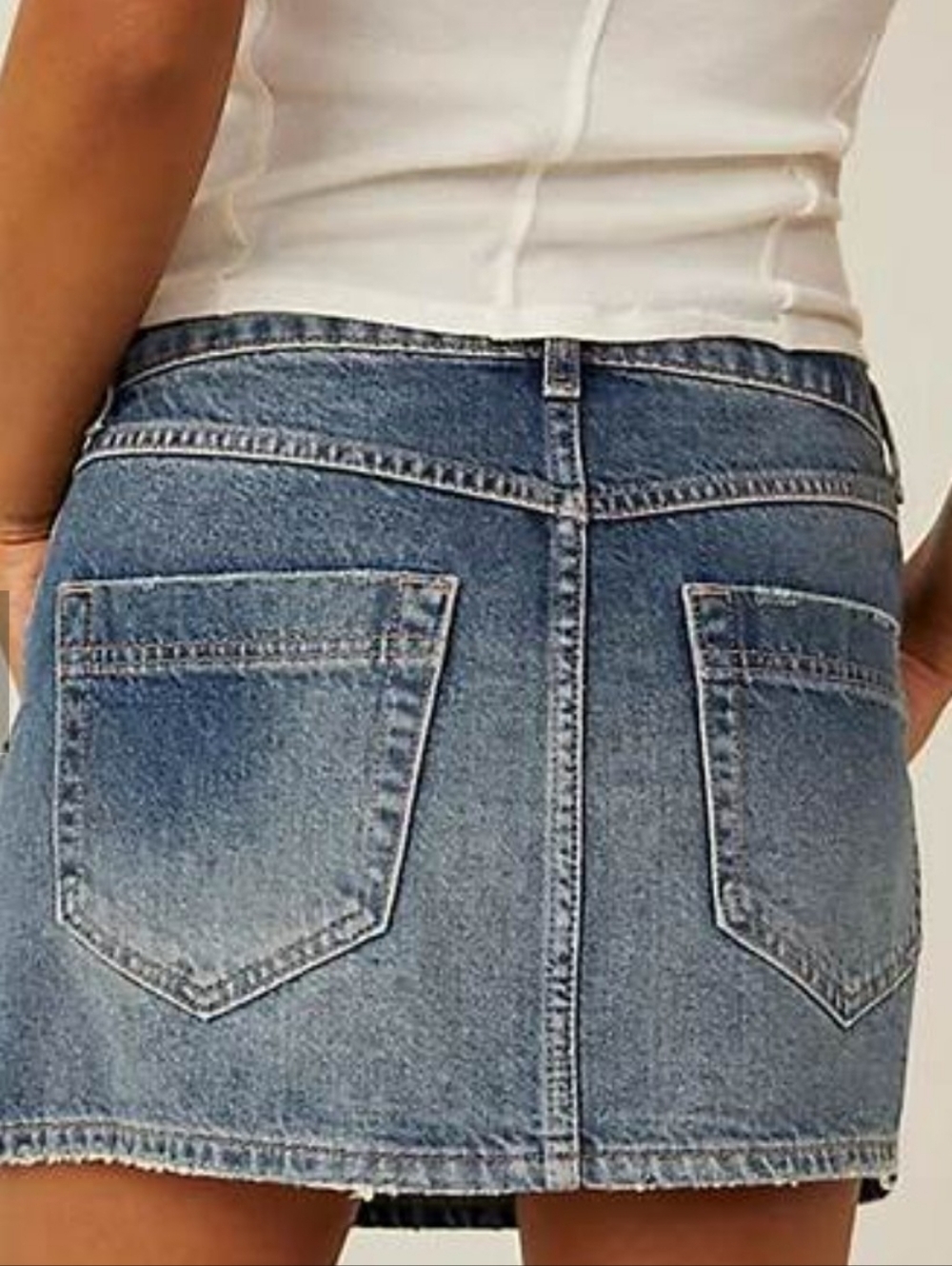 We The Free Blue Wynne Denim  Mini Skirt By Free People,Size 28, NWT - Picture 3 of 4